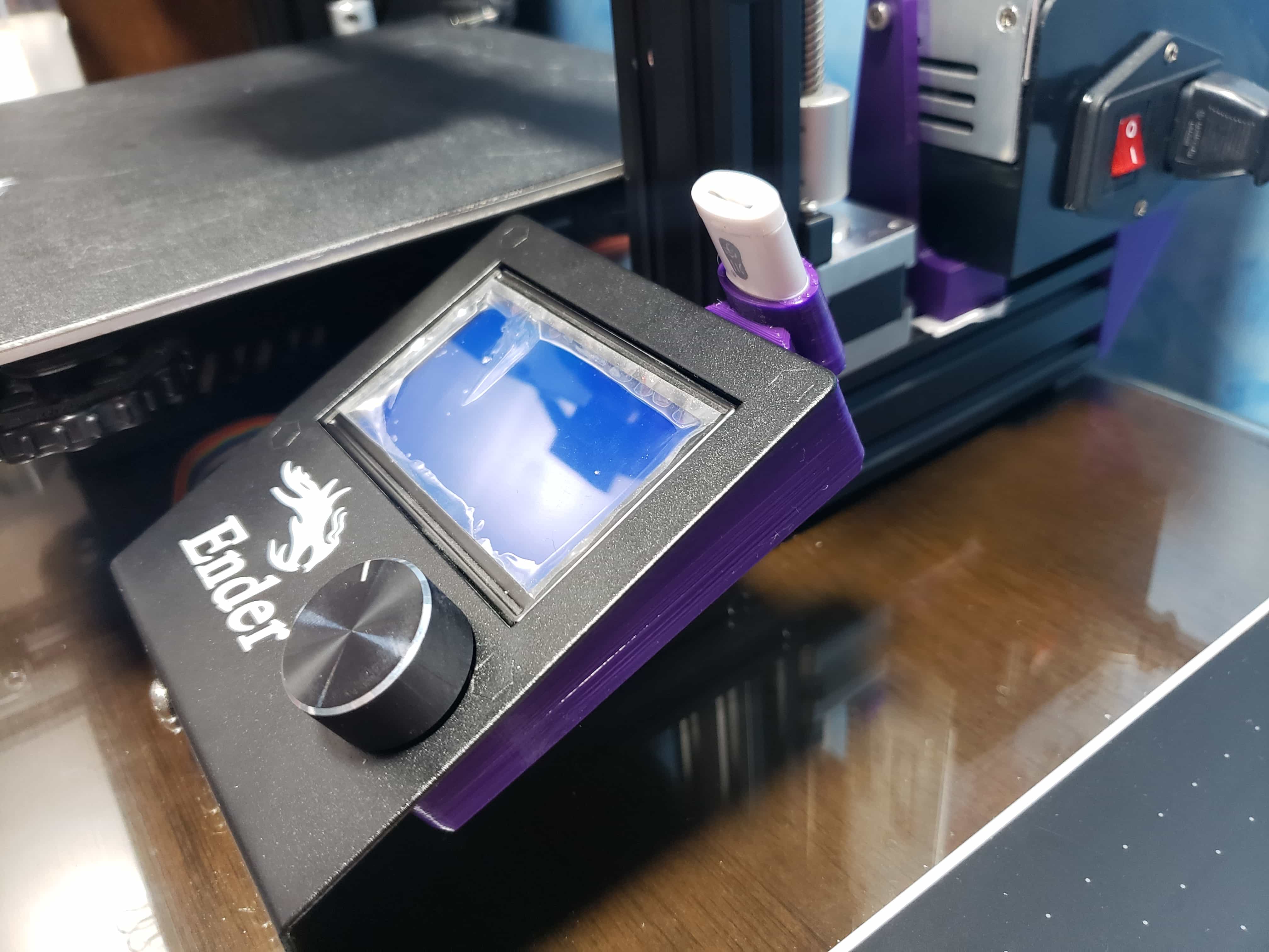 Ender 3 Display LCD PCB Cover With usb adapter holder (no SD extension holder)
