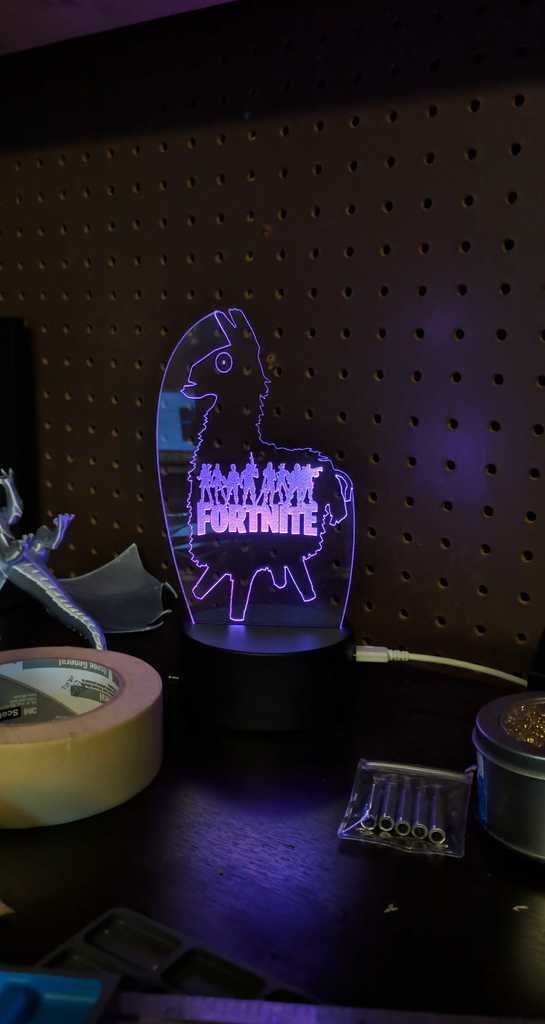 Fortnite Llama 3mm Acrylic Lamp