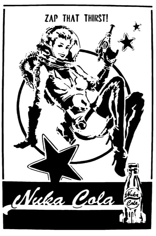 Fallout Nuke Cola Girl stencil