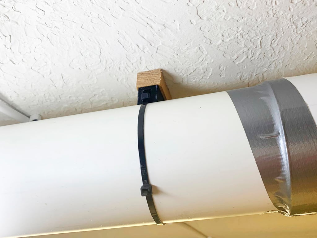 Zip Tie Ceiling/Wall Hanger for 4" PVC Pipe
