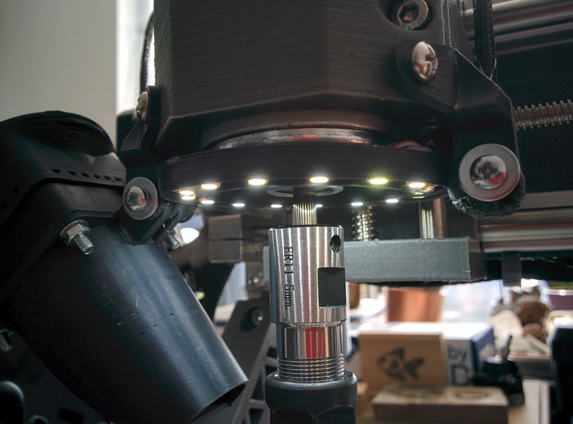 LED light ring holder for actioncam mounts