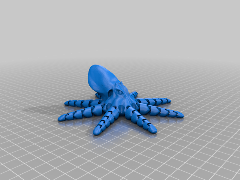Octopus with realistic head and moveable legs