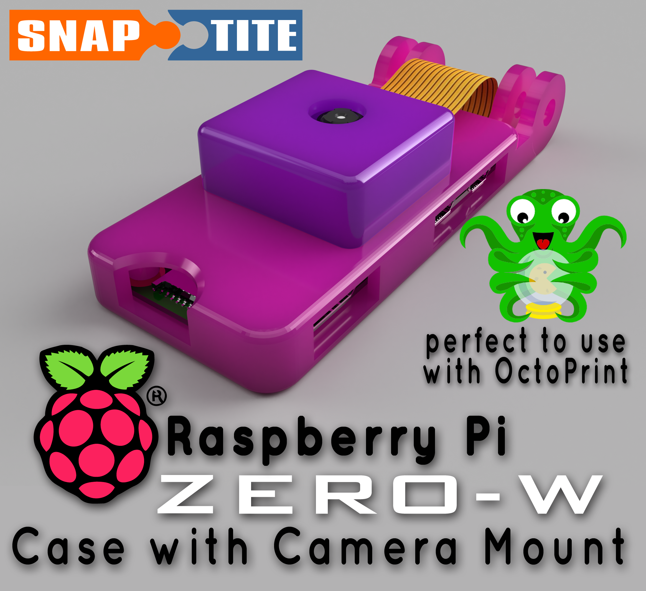 pi Zero-W case with cam mount (OctoPrint)