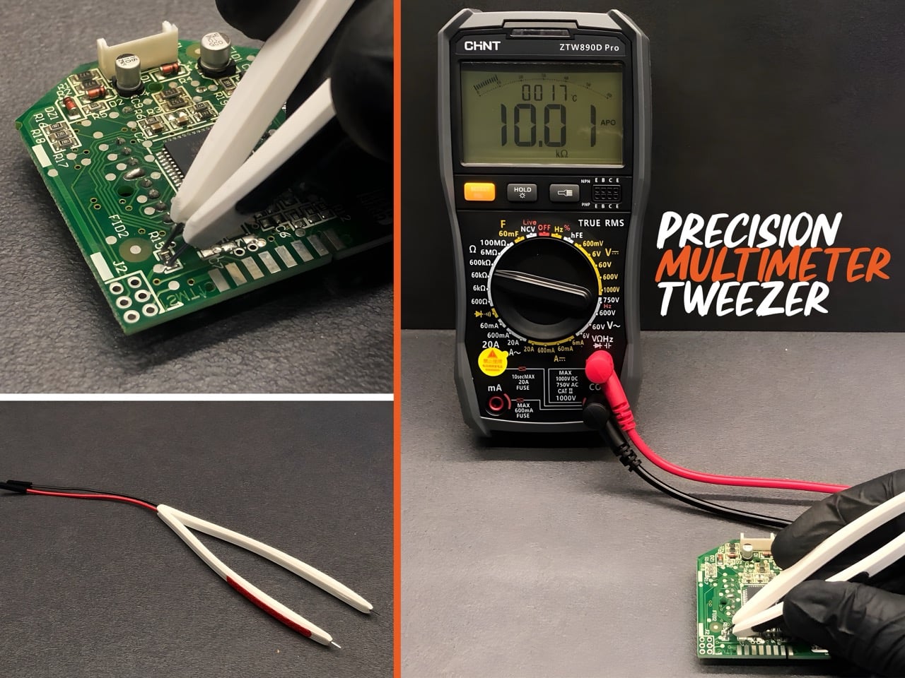 Precision Multimeter Tweezer – SMD & Small Component Testing Tool