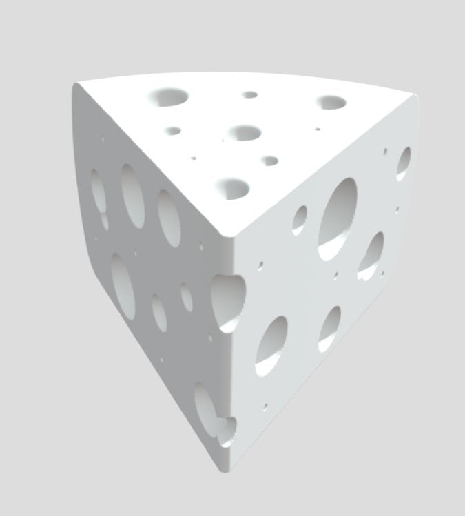 Cheese wedge with holes on top