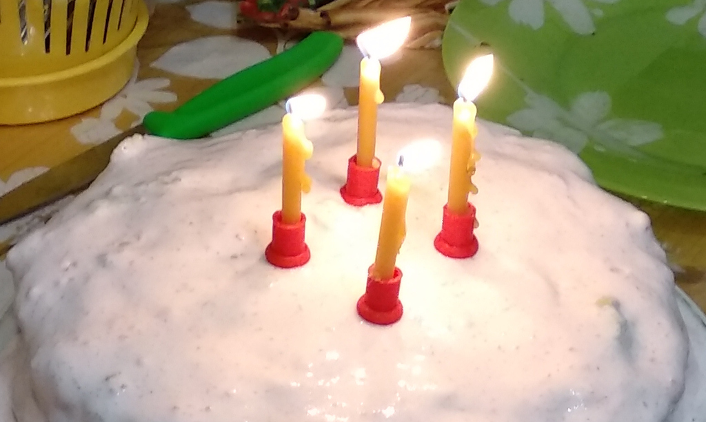 Candles in cake