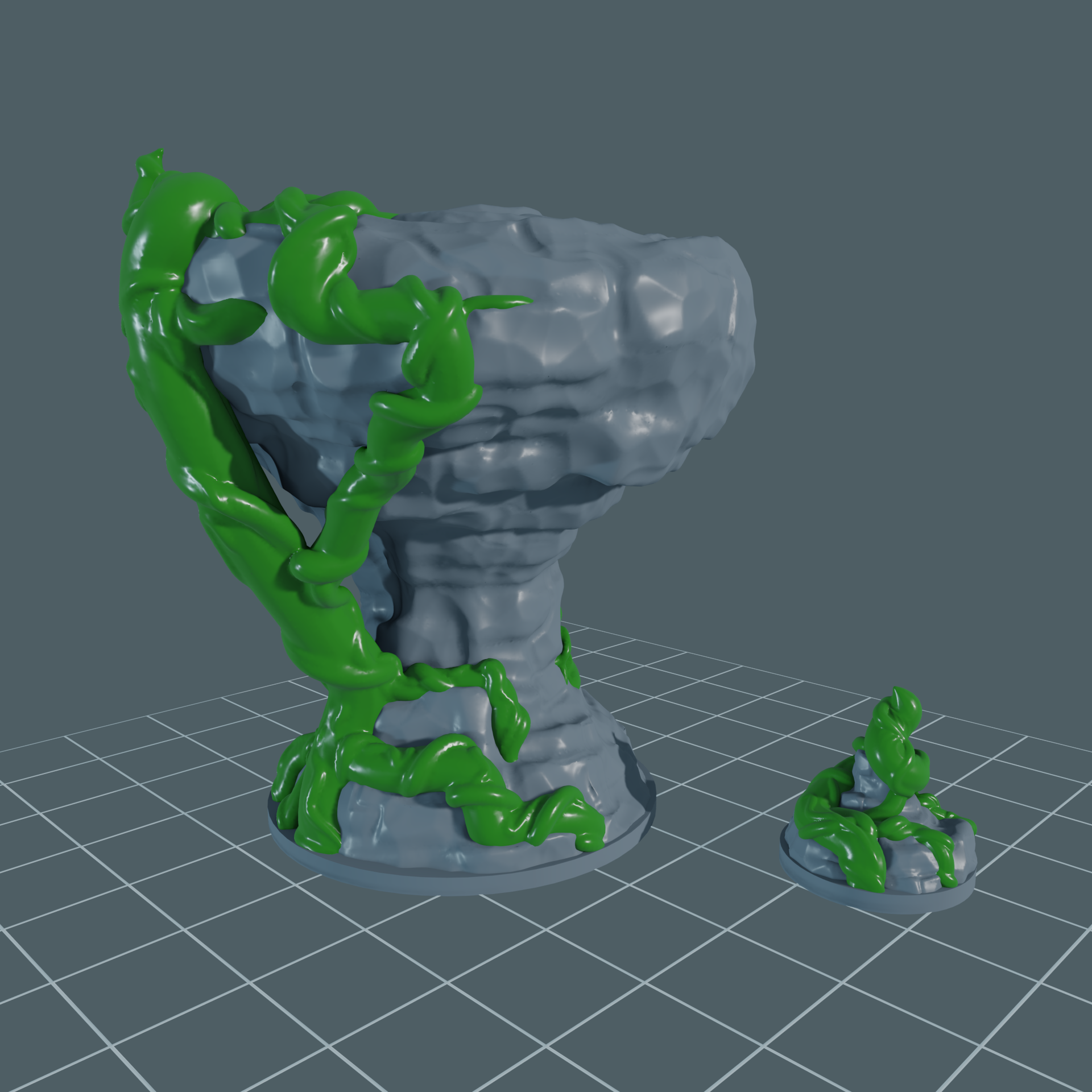 Rock Formation - With and Without Vines