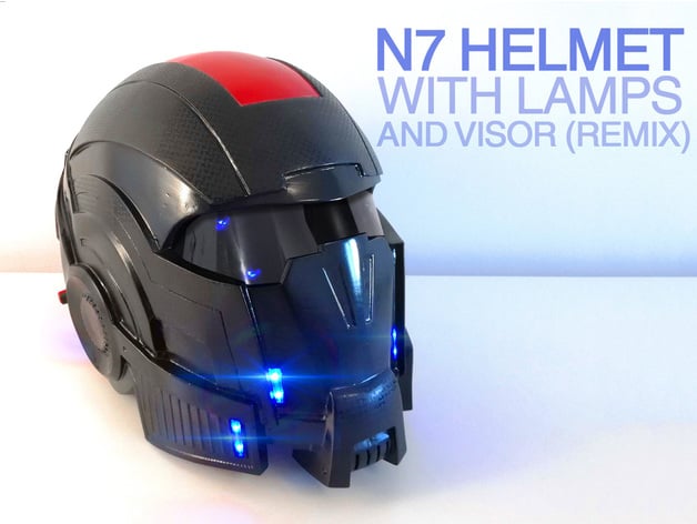N7 Helmet With Lamps From Mass Effect Resplit Rescaled With Visor Remix