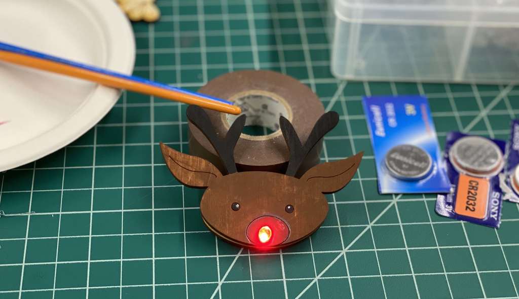 Reindeer Light-Up Pin