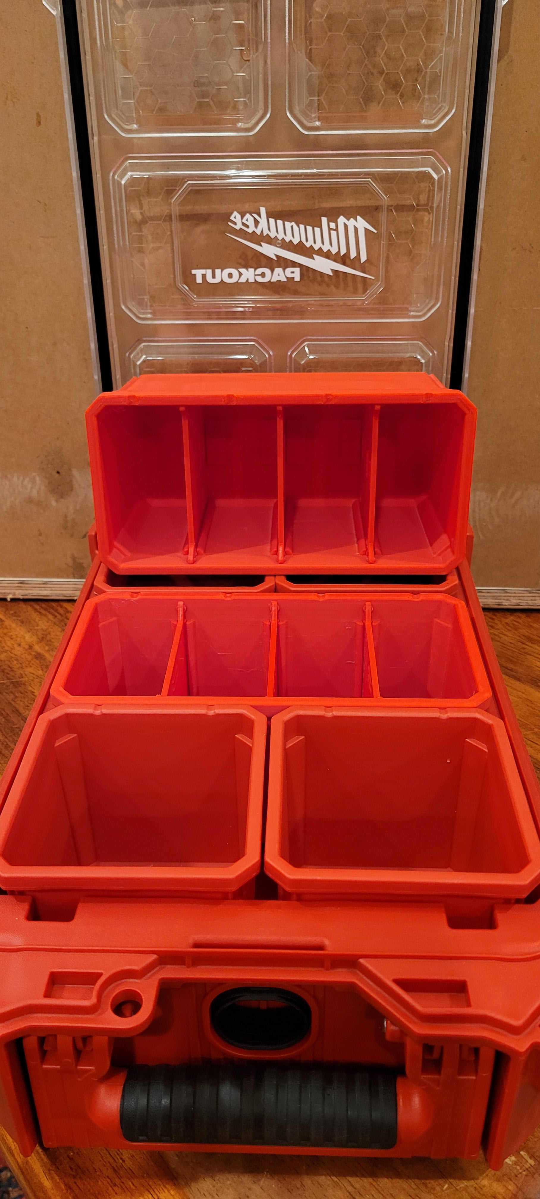 Milwaukee Packout Organizer Compatible 4 Cavity Divided Rectangular Bin