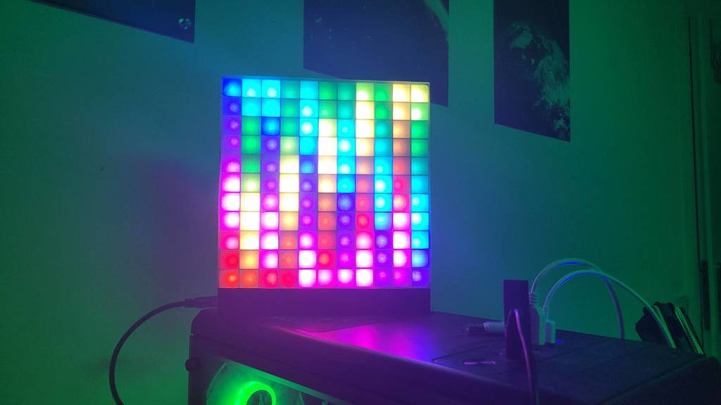 Grid for DIY Neopixel Matrix 11x11 with stand
