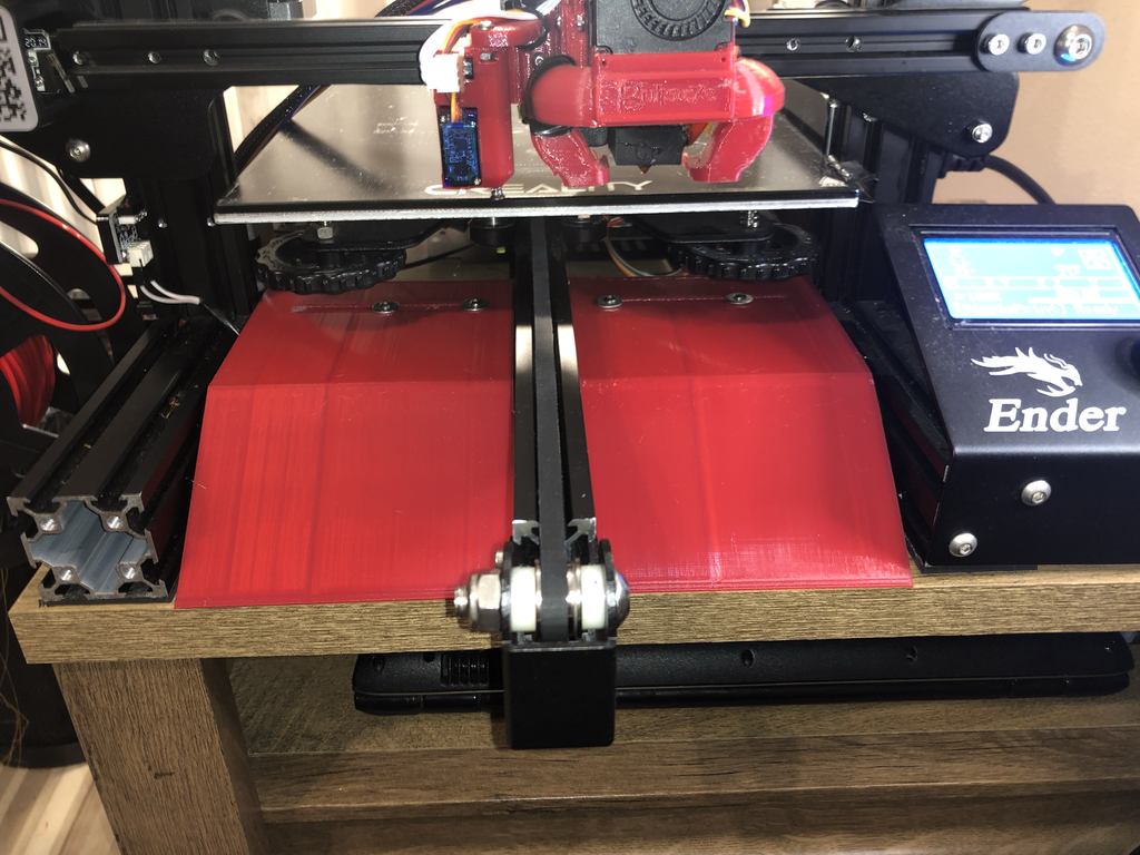 Ender 3 Continuous Print Ramp for safe disposal of parts. Quinly for Ender 3