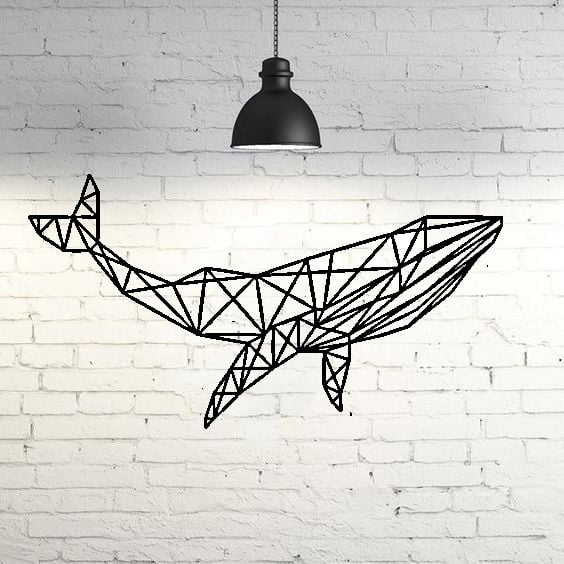 Whale Wall Sculpture 2D
