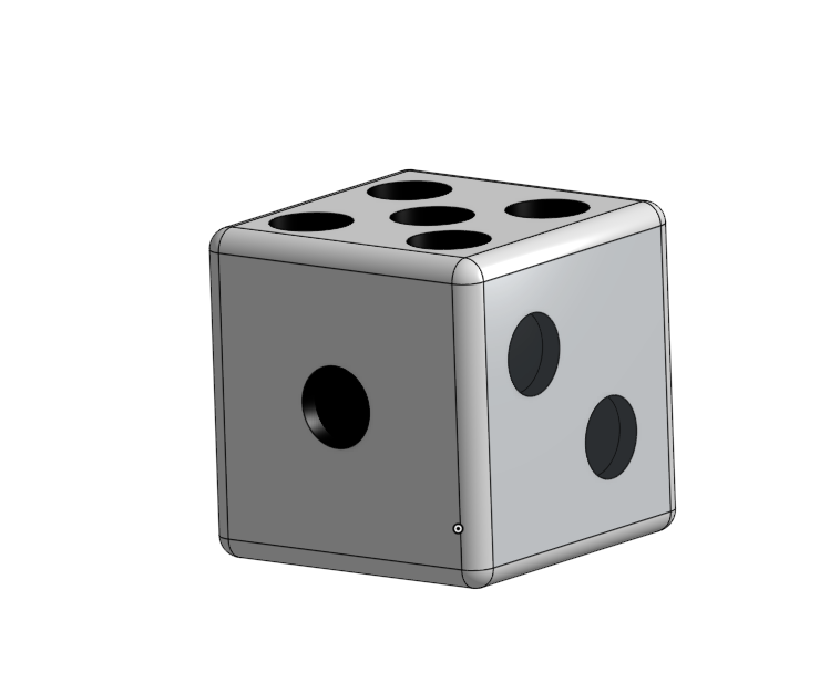 Regular 3-d printable dice
