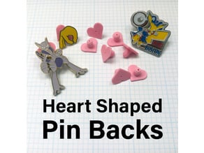 Heart Shaped Press Fit Pin Backs