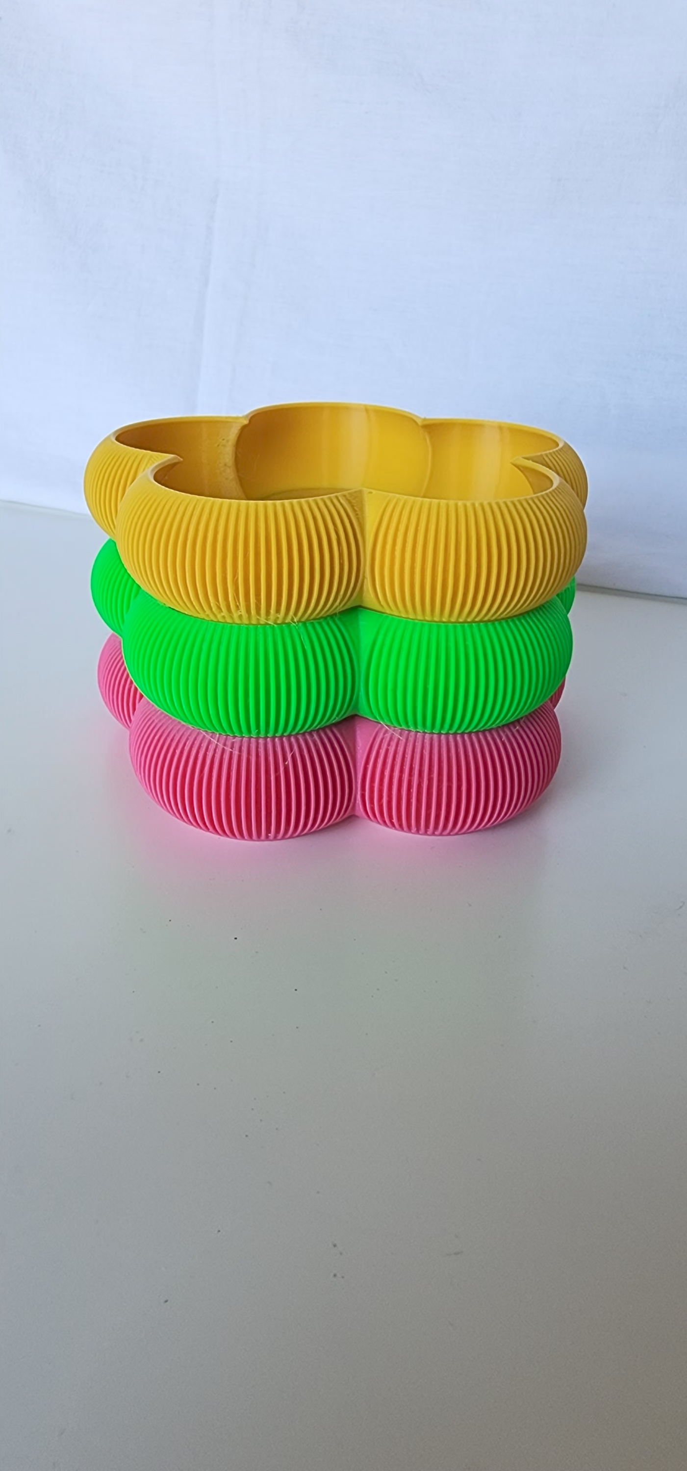 Ultimate Stackable Ribbed Organizer Bowl (Floral Edition - V3) | Interlocking & No-Slip