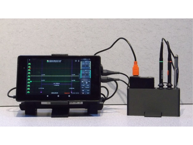 Stand For Hantek 6022be Usb Oscilloscope And Nexus 7 Tablet By Leadinglights Thingiverse