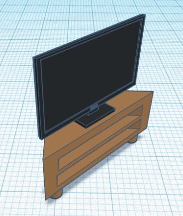 Flat Panel TV with Corner TV Stand