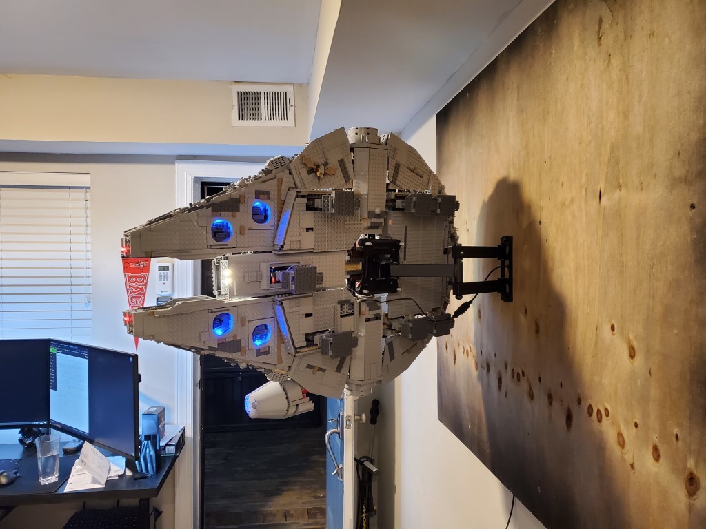 LEGO UCS Falcon VESA Wall Mount with 3D printed adapter