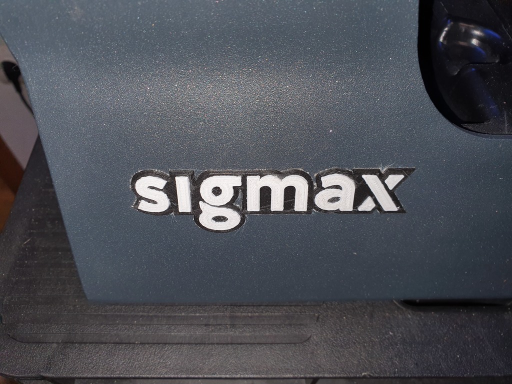 SIGMAX logo for replace broken vinyl logo of BCN3D SigmaX 3D printer. Simple and dual extruder versions.