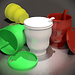 Watertight Cup with Straw and Lid 3D model