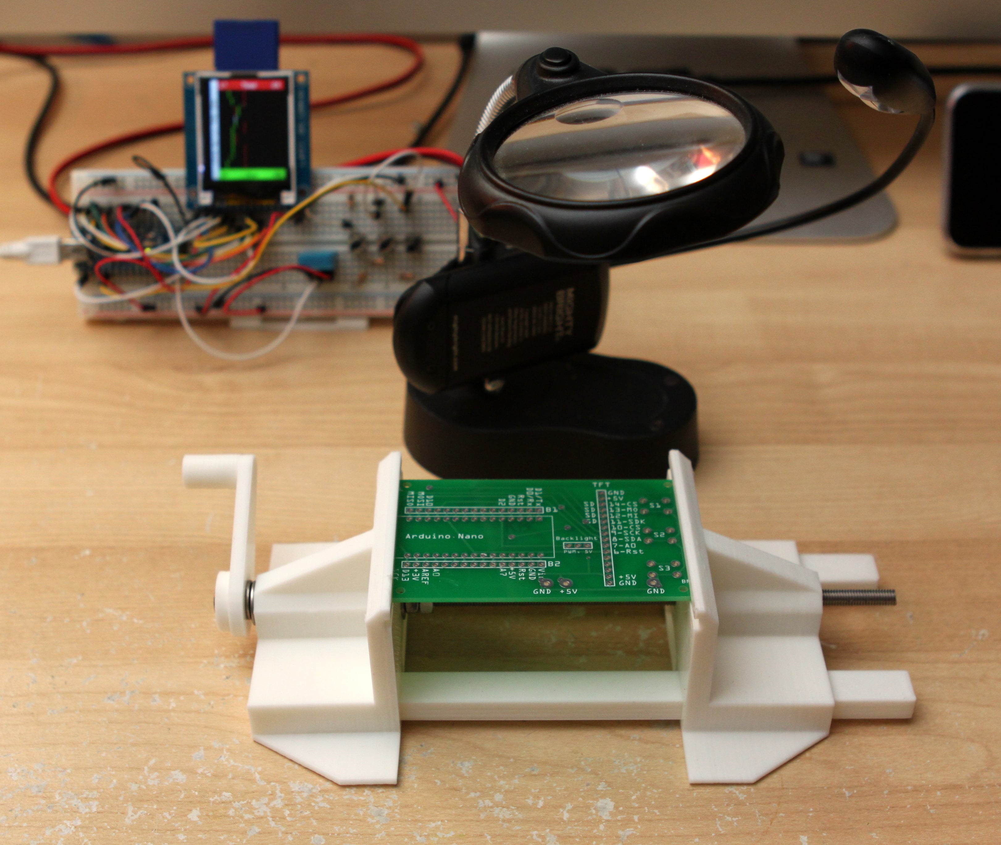 Vise for Holding a PCB (or other lightweight items)