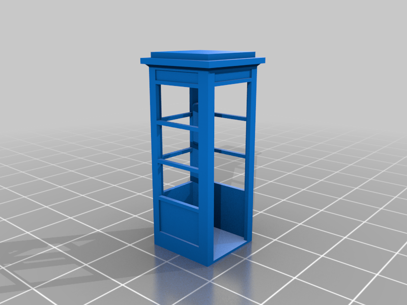 S-Scale (1:64) telephone booth for model railroads