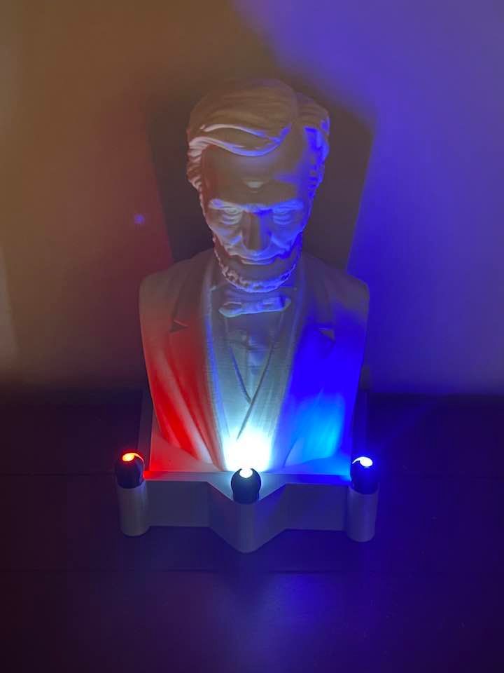 LED lighting base for Abraham Lincoln Bust