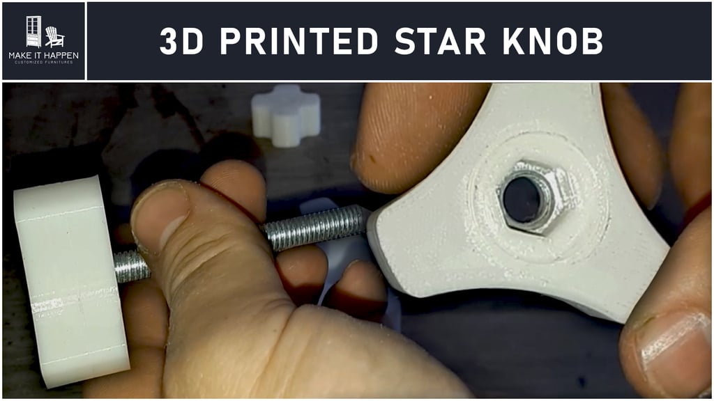 3D PRINTED STAR KNOBS FOR M8 SCREWS AND NUTS - NO GLUE NEEDED