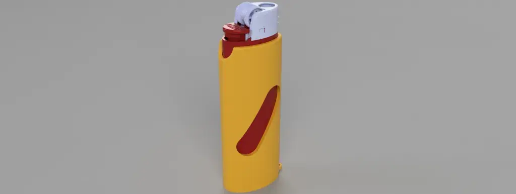 Support-Free BIC Lighter Case with Keychain Loop