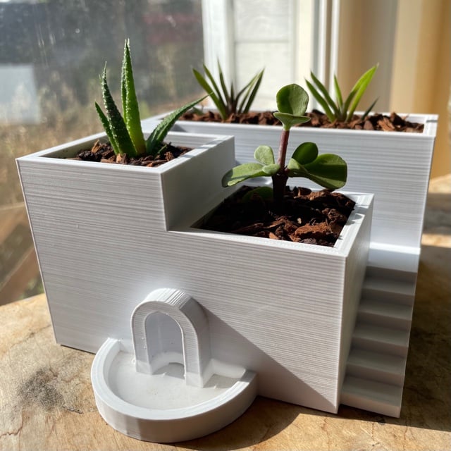 Santorini Succulent Planter (w/ drains that fill pool!)