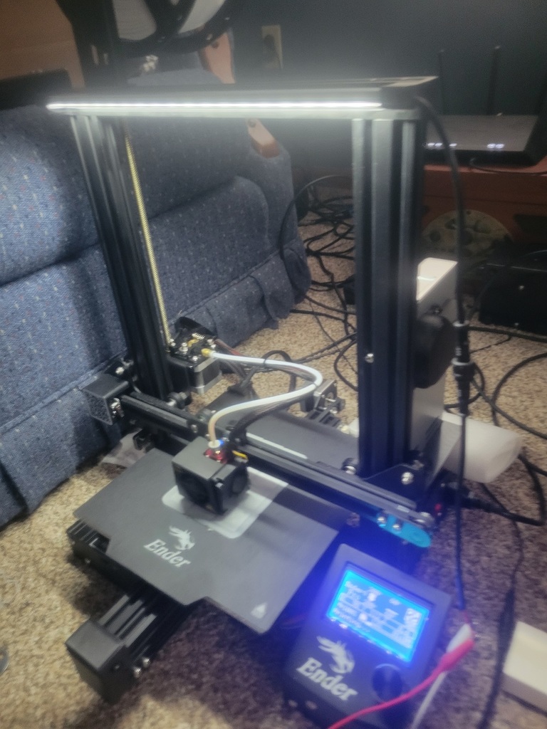 3D Printer Light Bar Holder - Extruded LED Strip Holder 17 mm