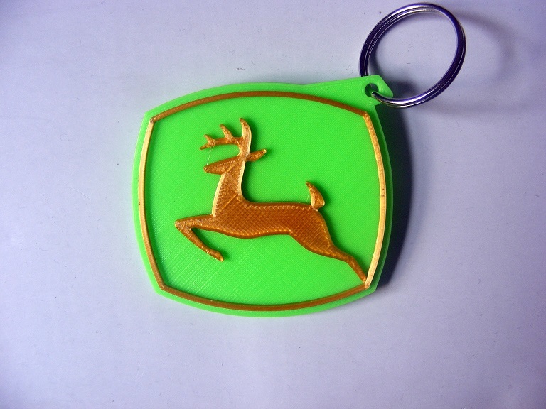 John Deere logo key ring