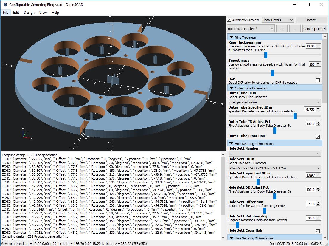 Model Rocket - Configurable Centering / Cluster Ring Generator