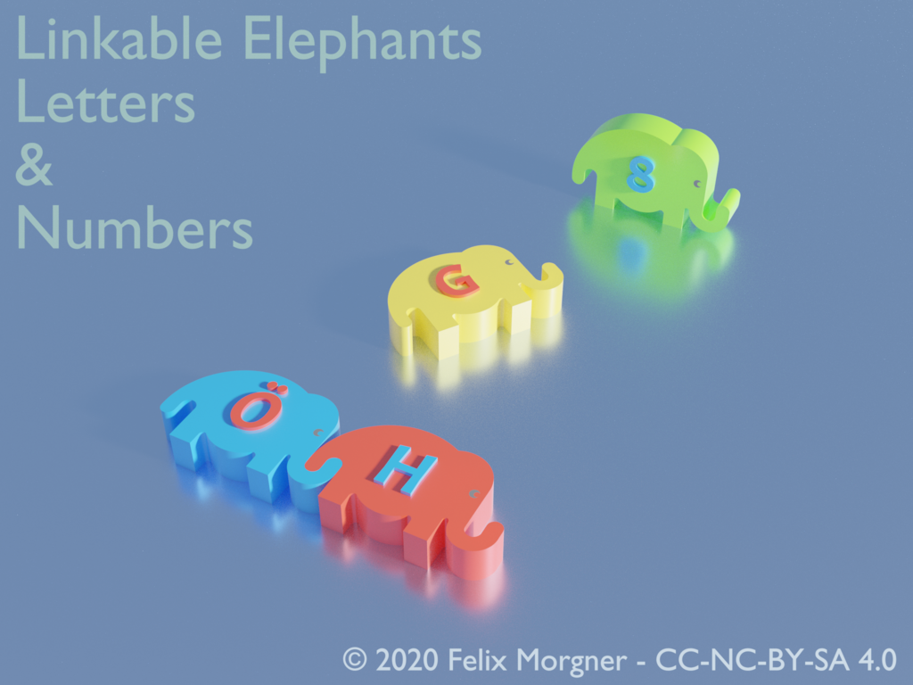 Linkable Elephants - Letters & Numbers (Redesign/Remix)