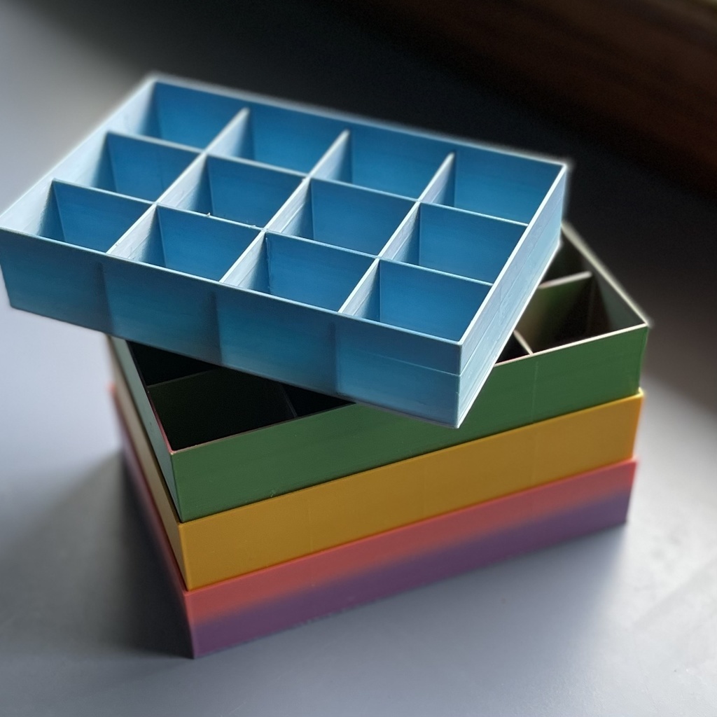 Stacking storage boxes for small items