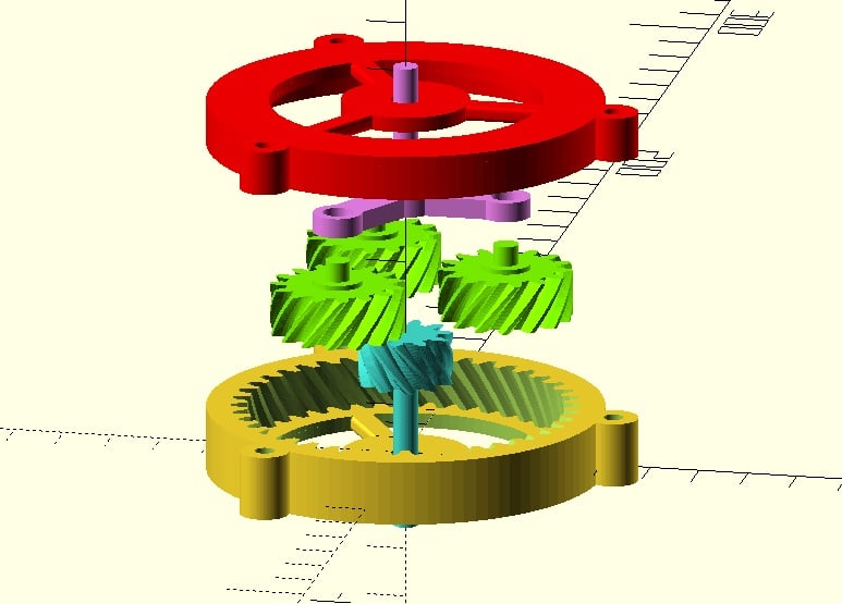 Epicyclic gearing train