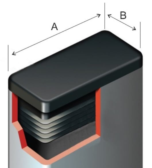 40x100 - 40x120 - Tapon perfil Rectangular / Plugs for rectangular tubbing