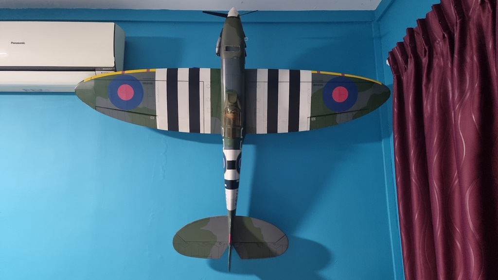 RC Nitro Plane Spitfire Wall hanging by wheels
