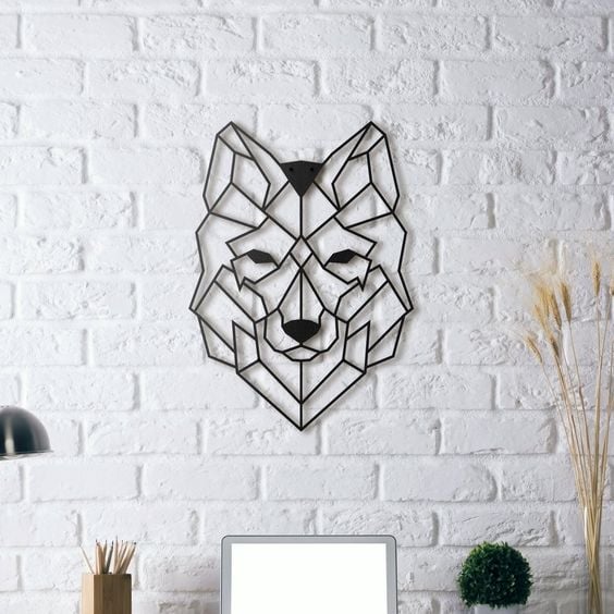 Wolf Wall Sculpture 2D