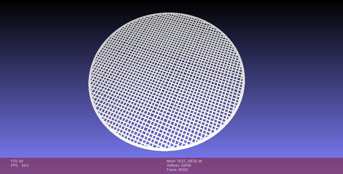 Basic Circular Sieve (for testing MP Mini-Delta build-plate leveling)