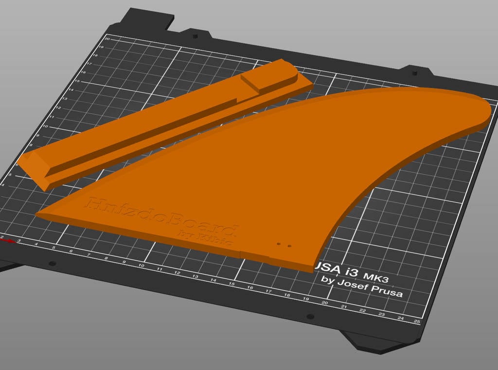 Paddleboard fin, separated for printing