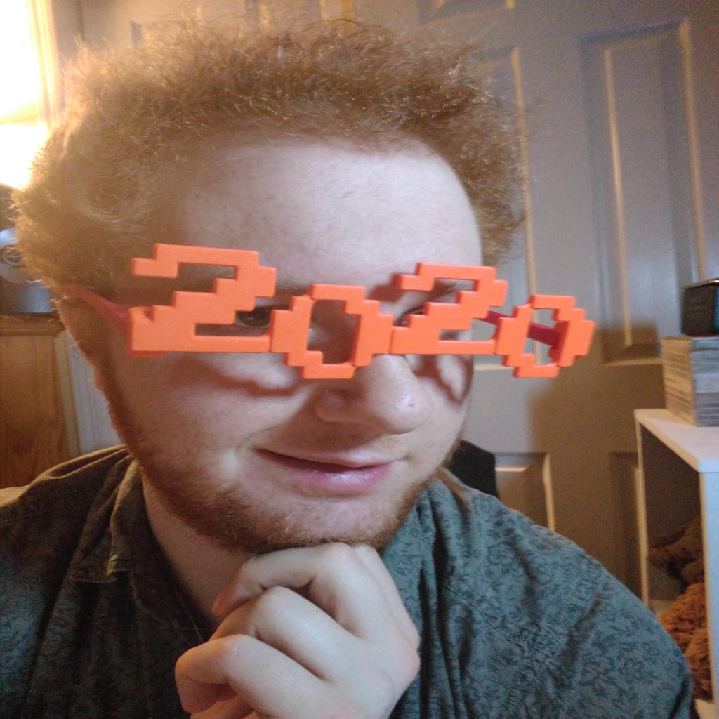 Pixelated New Years Eve 2020 glasses
