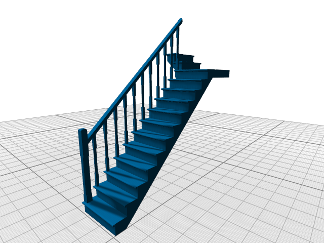 Staircase with landing and turn