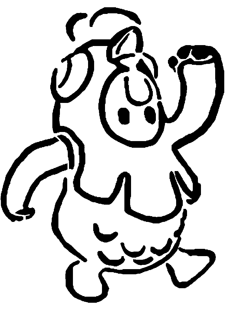 Chicken Fall guy stencil