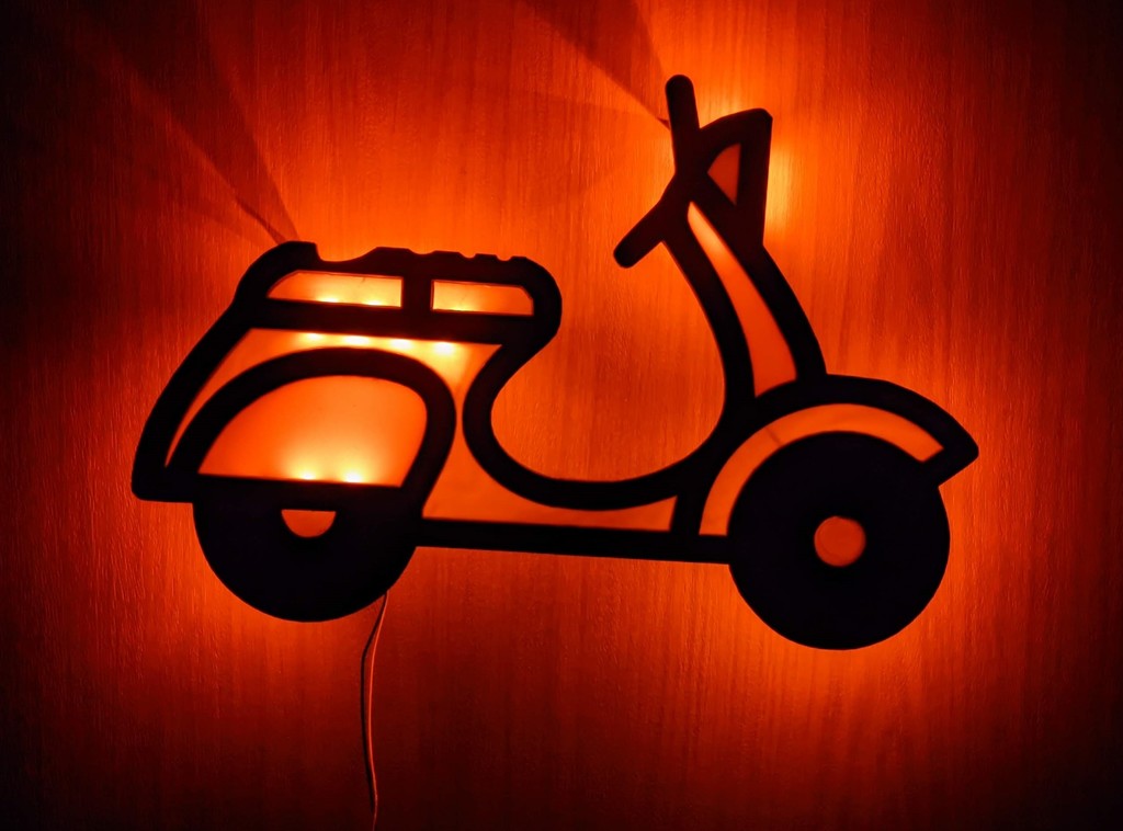 Vespa Scooter night lamp LED for Kids and bigger kids (scalable)