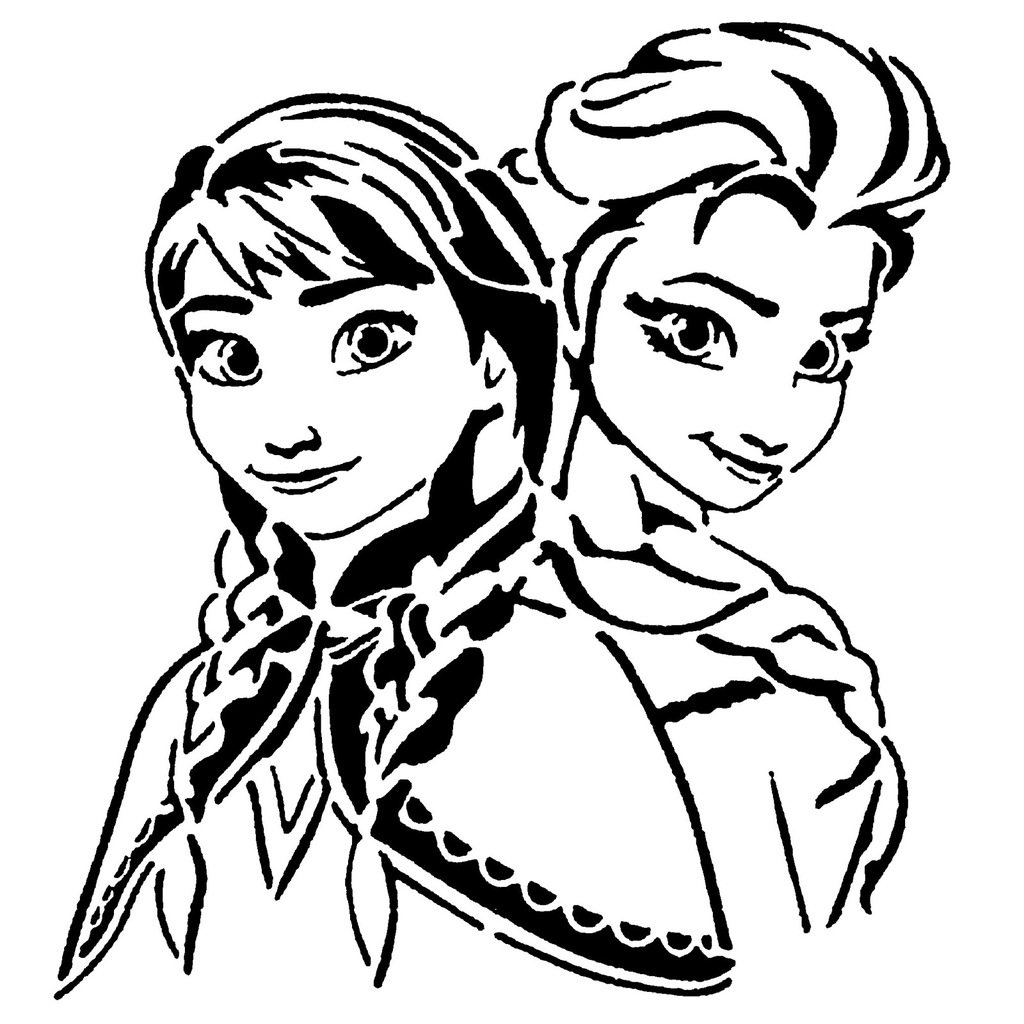 Anna and Elsa stencil 2