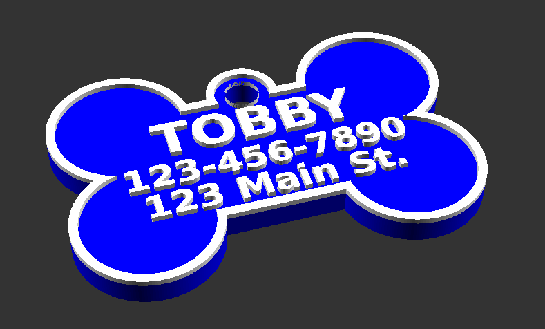 Dog Tag Bone (fully configurable)