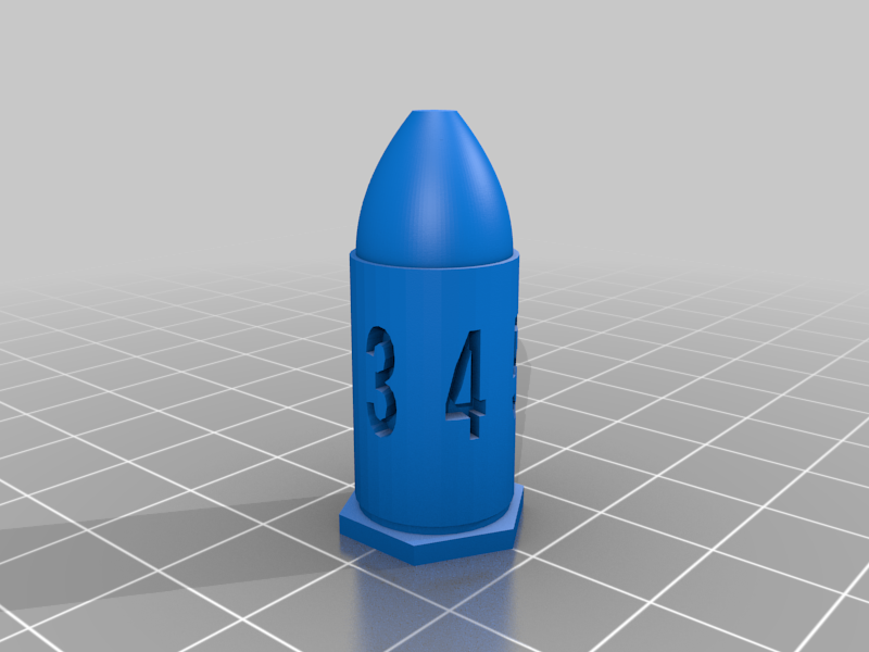 .45 cal bullet dice 3D model