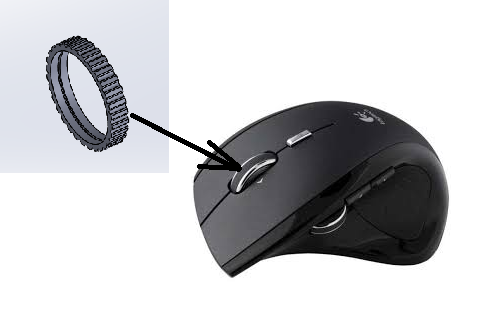 Thumb wheel mouse mx revolution / molette souris mx revolution